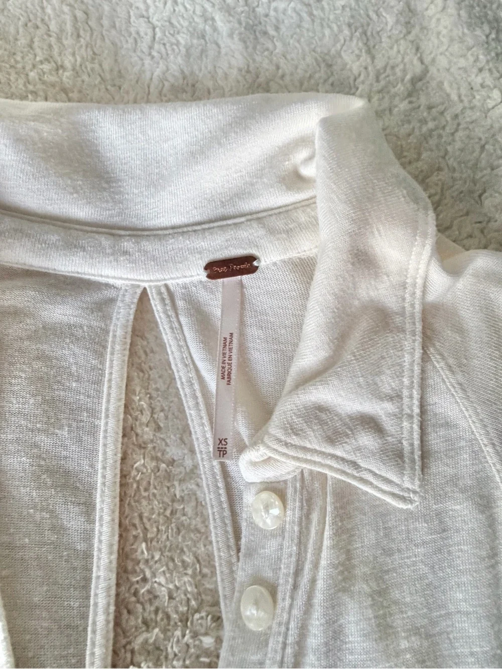 Free People Ivory Empire Waist Tiered Tunic Top XS
